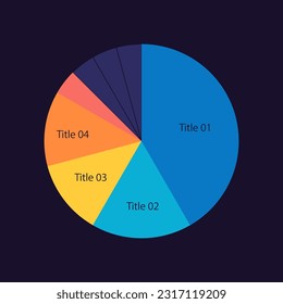 Results of election for Parliament circle infographic design template for dark theme. Political statistics. Editable pie chart with sectors. Visual data presentation. Myriad Pro-Regular font used