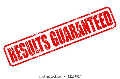 RESULTS GUARANTEED RED STAMP TEXT ON WHITE