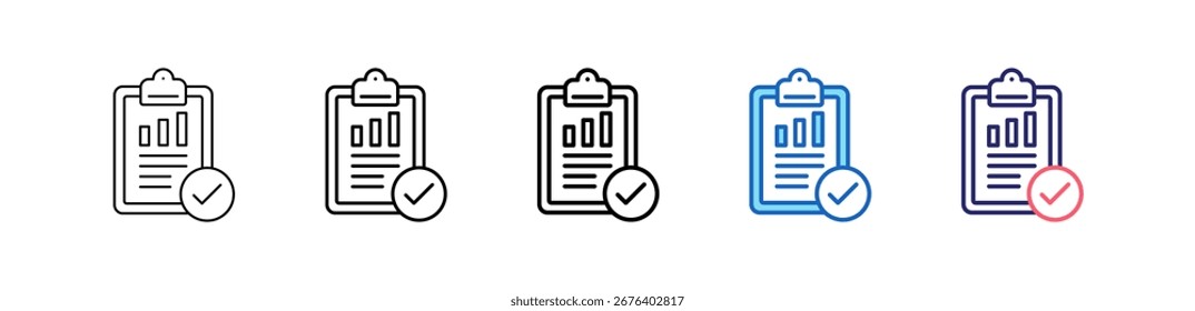 Results Icon In 5 Different Styles Set Collection.