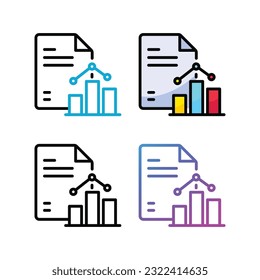 Results icon design in four variation color