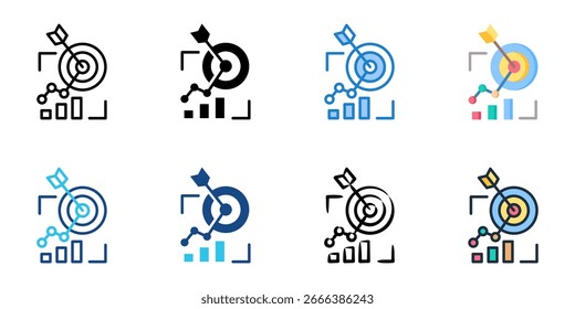 Ícone de trabalho orientado a resultados define várias coleções de estilos 
