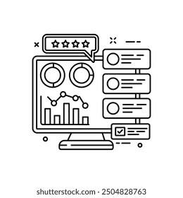 Results Outline Icon, Vector illustration