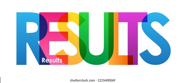 RESULTS rainbow letters banner