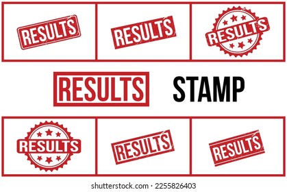 Results Rubber Stamp Set Vector