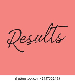 results text on pink background.