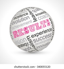 Results theme sphere with keywords full vector