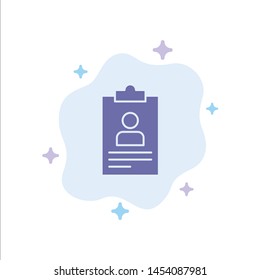 Resume, Application, Clipboard, Curriculum, Cv Blue Icon on Abstract Cloud Background