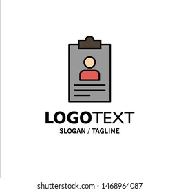 Resume, Application, Clipboard, Curriculum, Cv Business Logo Template. Flat Color. Vector Icon Template background