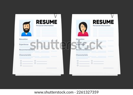 Resume. Resume application. We are hiring. Search for professional staff. Analysis of staff resumes. Job interview, recruitment agency. Personnel selection. The concept of employment. Business resume.