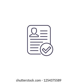 resume approved vector line icon