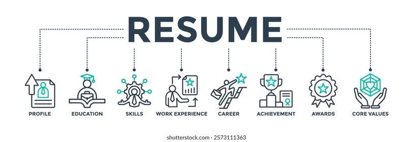 Resume banner web icon concept for corporate and organization