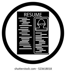 Resume black white icon. Cv icon and paper career icon template. Vector illustration