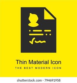 Resume bright yellow material minimal icon or logo design