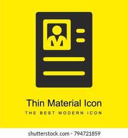 Resume bright yellow material minimal icon or logo design