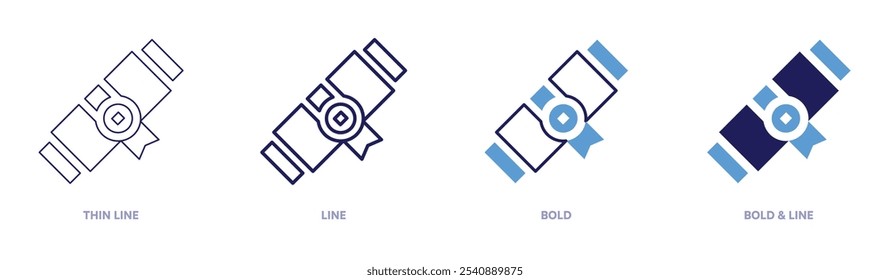 Resume builder icon in 4 different styles. Thin Line, Line, Bold, and Bold Line. Duotone style. Editable stroke.