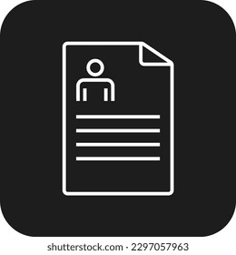 Resume Business people icon with black filled line style. paper, resume, profile, document, interview, form, data. Vector illustration