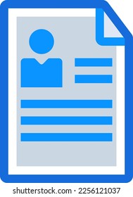 Resume business people icon with blue duotone style. Recruitment, cv, web, office, career, design, professional. Vector illustration