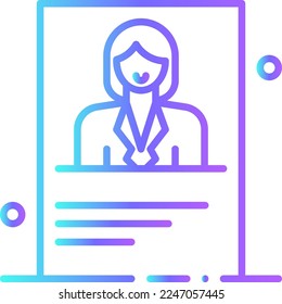 Resume Business people icons with blue gradient outline style
