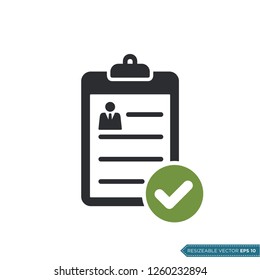 Resume Check Mark Clipboard Icon Vector Stock Vector (Royalty Free ...