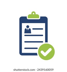 Resume Check Mark Clipboard Icon Vector Template