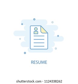 Resume concept trendy icon. Simple line, colored illustration. Resume concept symbol flat design from Human resources set. Can be used for UI/UX