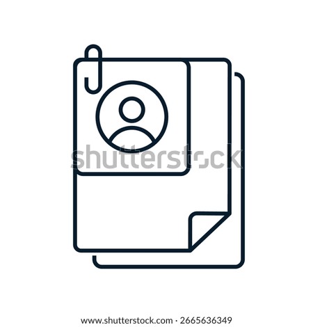 Resume concept. Vector linear icon isolated on white background.