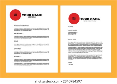 Resume and cover letter illustrator vector template