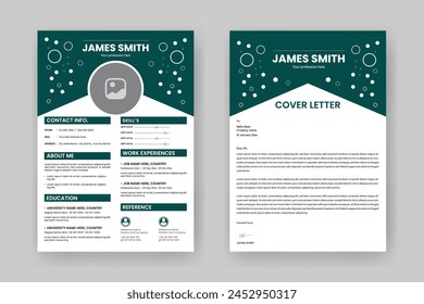Resume and Cover Letter Layout Set Template - Powered by Shutterstock - Get 15% off with code: PIKWIZARD15