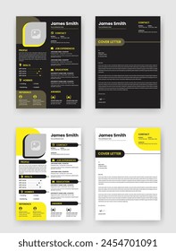 Resume and Cover Letter Layout Set Template