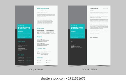 Resume and Cover Letter, Minimalist resume cv template, Cv professional or designer jobs resumes