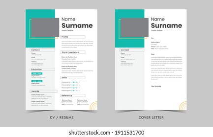 Resume and Cover Letter, Minimalist resume cv template, Cv professional or designer jobs resumes