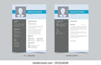 Resume and Cover Letter, Minimalist resume cv template, Cv professional or designer jobs resumes