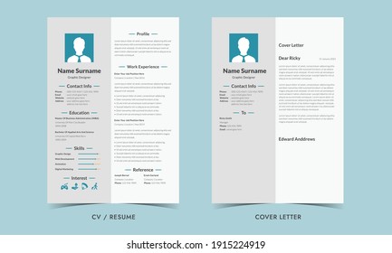 Resume and Cover Letter, Minimalist resume cv template, Cv professional or designer jobs resumes
