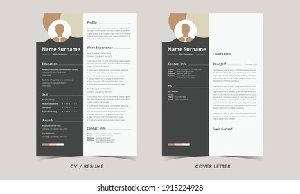 Resume and Cover Letter, Minimalist resume cv template, Cv professional or designer jobs resumes