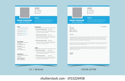 Resume and Cover Letter, Minimalist resume cv template, Cv professional or designer jobs resumes