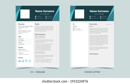 Resume and Cover Letter, Minimalist resume cv template, Cv professional or designer jobs resumes