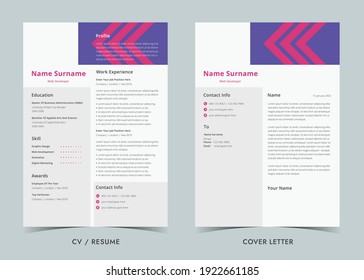 Resume and Cover Letter, Minimalist resume cv template, Cv professional jobs resumes