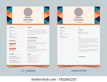 Resume and Cover Letter, Minimalist resume cv template, Cv professional jobs resumes