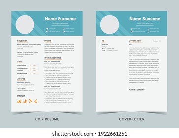 Resume and Cover Letter, Minimalist resume cv template, Cv professional jobs resumes