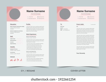 Resume and Cover Letter, Minimalist resume cv template, Cv professional jobs resumes