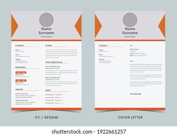 Resume and Cover Letter, Minimalist resume cv template, Cv professional jobs resumes