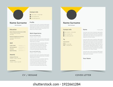 Resume And Cover Letter, Minimalist Resume Cv Template, Cv Professional Jobs Resumes