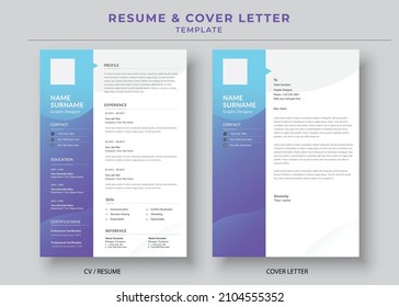 Resume and Cover Letter, Minimalist resume cv template, Cv professional jobs resumes