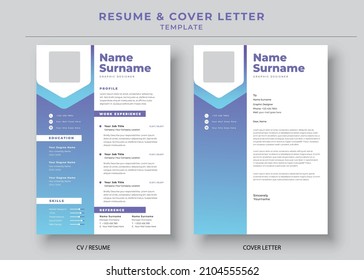 Resume and Cover Letter, Minimalist resume cv template, Cv professional jobs resume