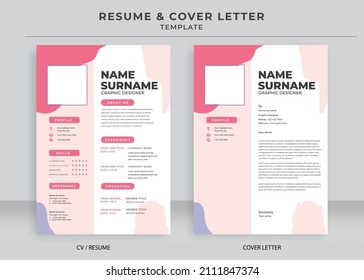 Resume and Cover Letter Template, Minimalist resume cv template, Cv professional jobs resumes