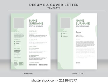 Resume and Cover Letter Template, Minimalist resume cv template, Cv professional jobs resumes