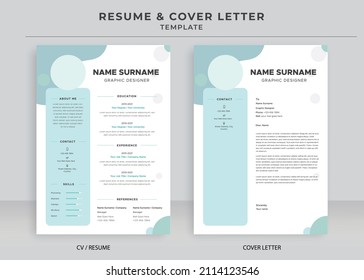 Resume and Cover Letter Template, Minimalist resume cv template, Cv professional jobs resume