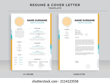 Resume and Cover Letter Template, Minimalist resume cv template, Cv professional jobs resume