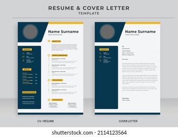 Resume and Cover Letter Template, Minimalist resume cv template, Cv professional jobs resume