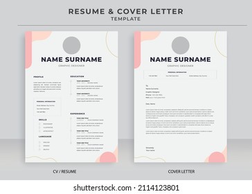 Resume and Cover Letter Template, Minimalist resume cv template, Cv professional jobs resume